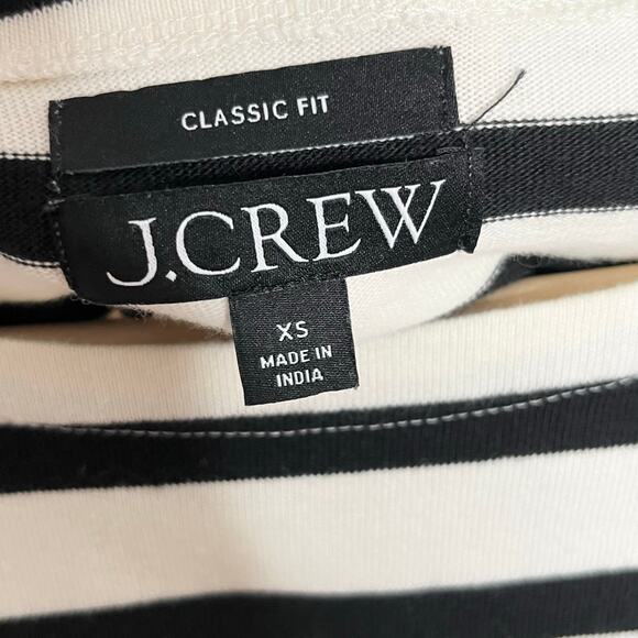 J. Crew Mariner Cloth Mini Shirt Dress XS Cream Black Stripe Nautical Coastal - Picture 8 of 10